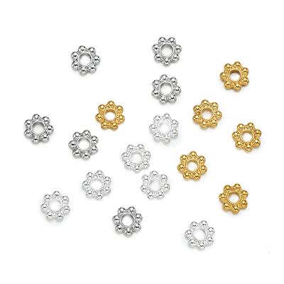 100/200 stuks 6 mm Legering Bloem Spacer Kralen Daisy Metalen Sieraden Spacers voor Armband Ketting Sieraden Maken Accessoires