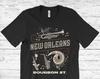 New Orleans Louisiana Vintage Souvenir Gift T-Shirt, Bourbon Street, Mardi Gras, Jazz Festival, Travel Vacation Trip French Quarter Retro,