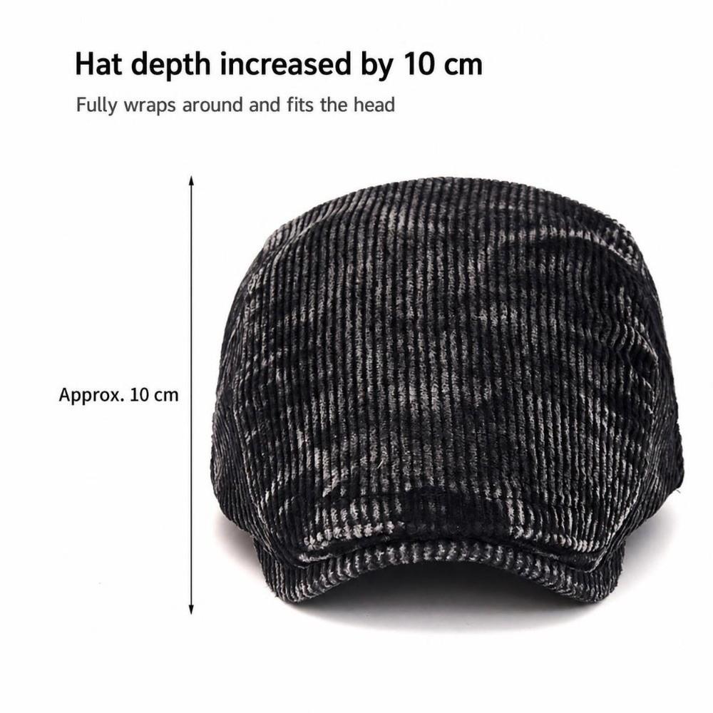 Soft Lined Newsboy Hat Adjustable Gatsby Beret Cap Vintage Corduroy Flat Cap  Daily Travel