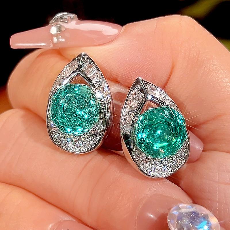 Jewelry Copper Bottom Gold Plated Simulation Rose Cut Color Treasure Earrings Earrings Women'S 10 * 10