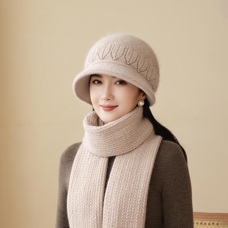 Модная Универсальная Ветрозащитная Мама-шляпа Теплая на Шею Костюм Уличный Повседневный Морозостойкая Шерстяная Шляпа Женская
