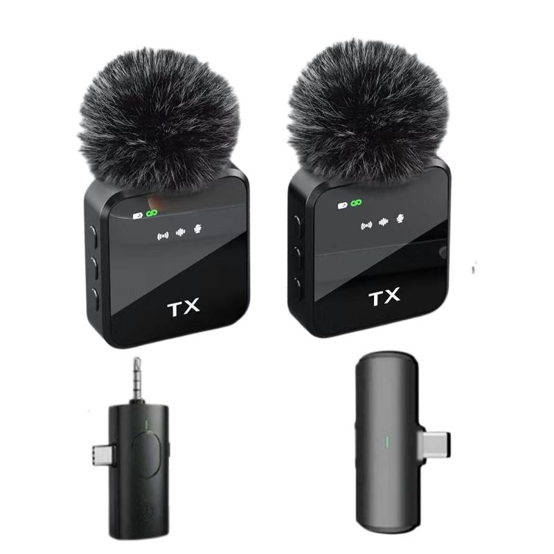 1 Ensemble Mini Microphone Sans Fil Pour Interviews Vlog Microphone Anti-Bruit À Clipser Pour Téléphone Android Caméras