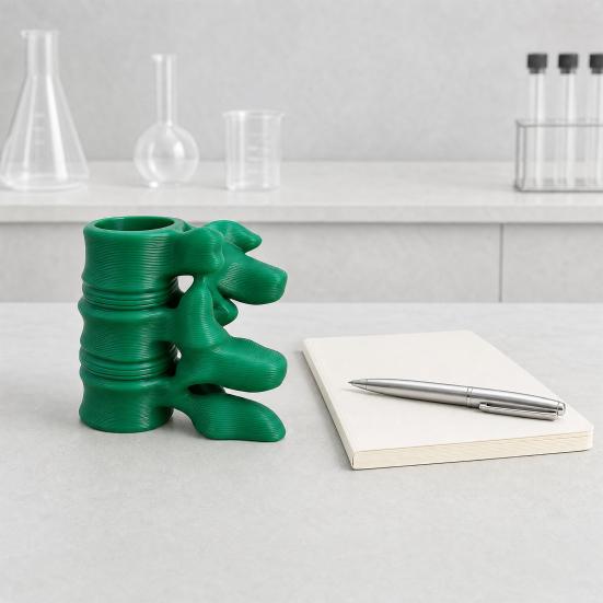 Porte-stylo Colonne Vertébrale Imprimé en 3D, Organisateur de Bureau Style Sombre, Support de Rangement pour Stylos Design Vertèbres Anatomiques pour Accessoires de Bureau Gothiques