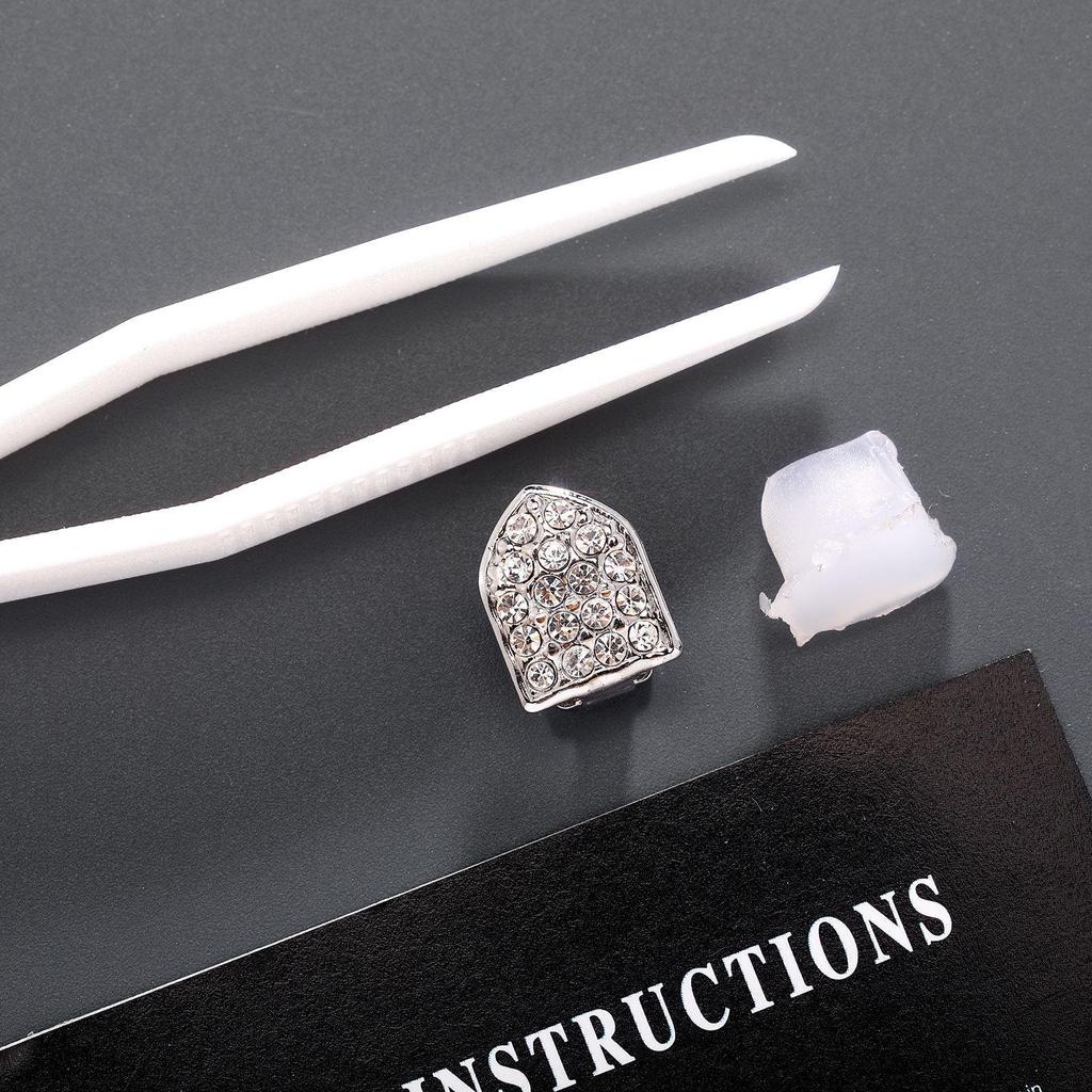 Hip-Hopowe Grillz: Zestaw na jeden/dwa zęby - Modny dodatek na Halloween i do klubu nocnego dla mężczyzn i kobiet.