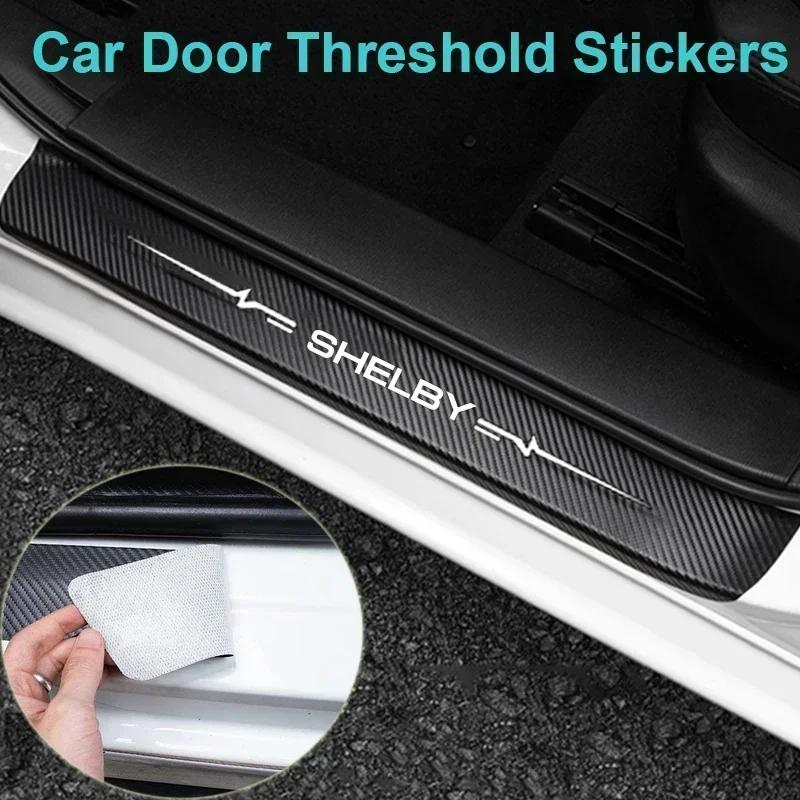 For Ford Shelby Logo Car Door Sill Protector Sticker Waterproof Anti Scratch Guard Plate Decal Auto Modification Accessories