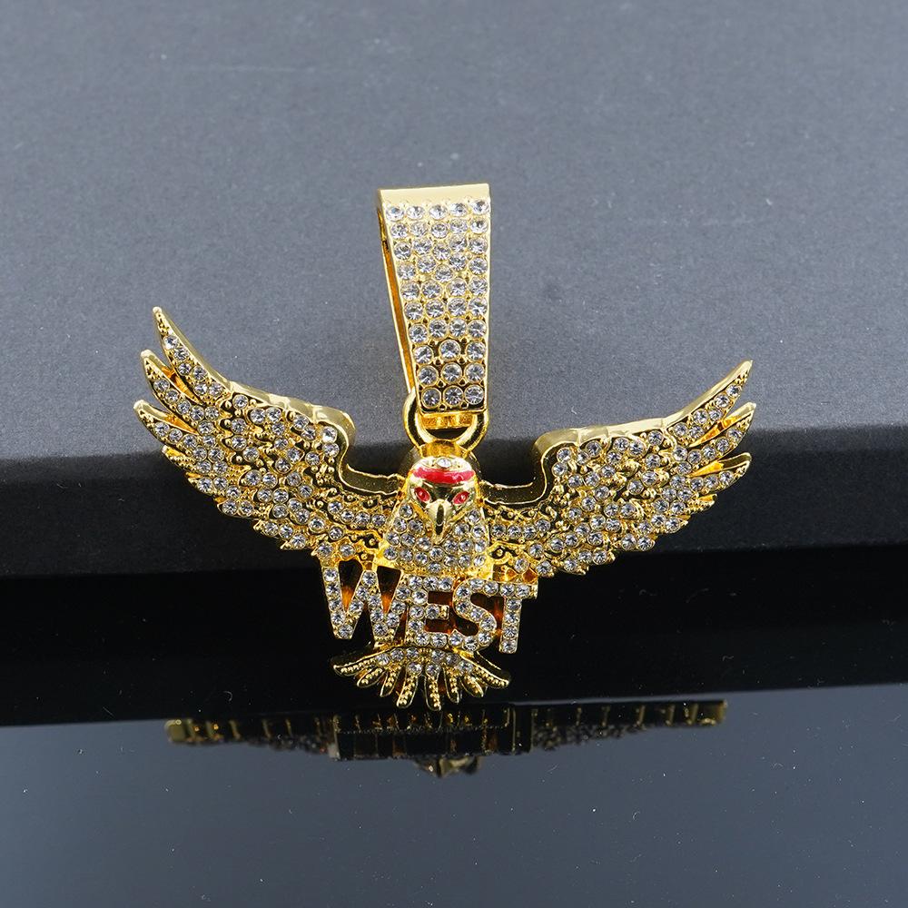 Hot Selling New Product Spreading Wings, Flying Owl, WEST Pendant Necklace, Versatile Men s Accessories, Hip-hop Style Accessories