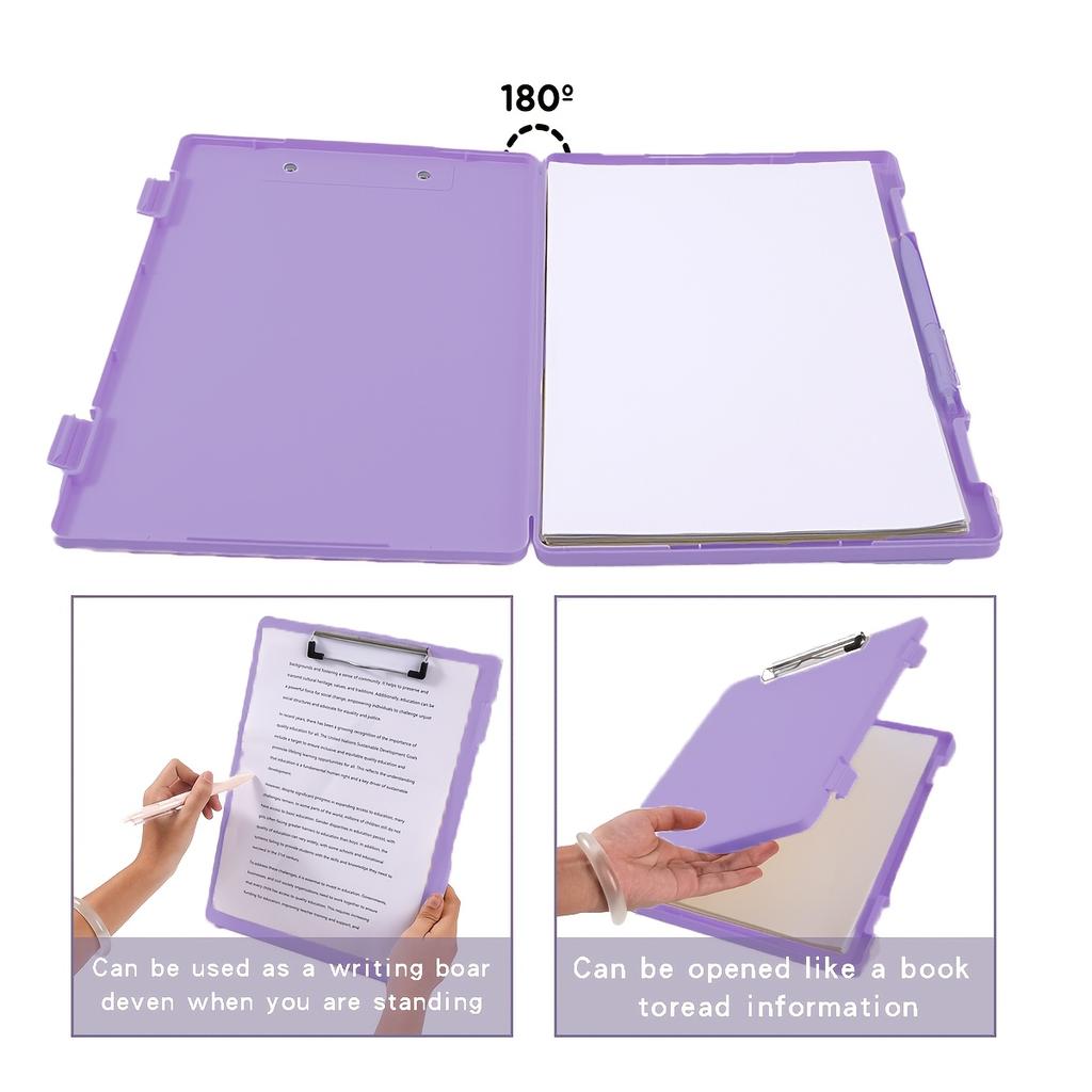 Portable A4 Nursing Clip File Plastic File Box Clipboard with Storage File Box Organizer Folder