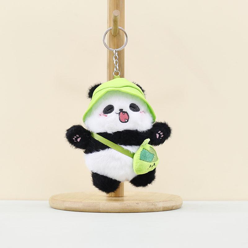Soft And Cuddly Plush Panda Doll With Colorful Hat Perfect For Backpacks And Keyrings