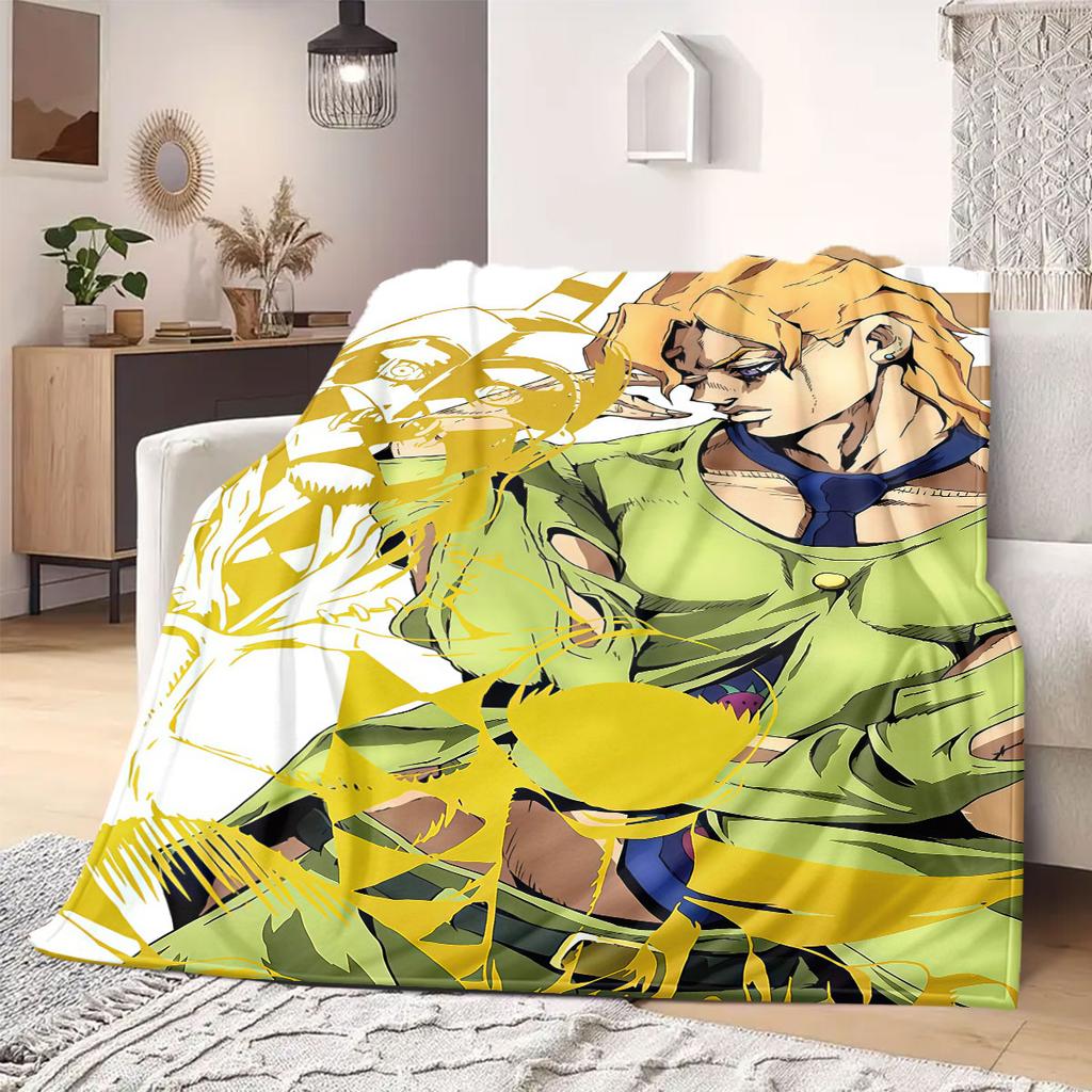 JOJO Anime Flanelldecke Warm, Gemütlich, Geeignet für Schlafzimmer, Sofas, Betten, Stühle, Picknicks, Reisen