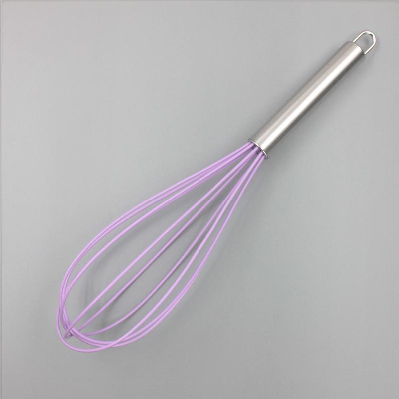 Stainless Steel Silicone Whisk - Handheld Cake Cream Beater Mixer Tool