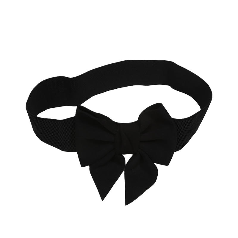 New Women Stretch Waist Belt Straps Elegant Wide Side Waistband Large Bow Elastic Belts For Girls Dress Coat Cummerbunds Corset