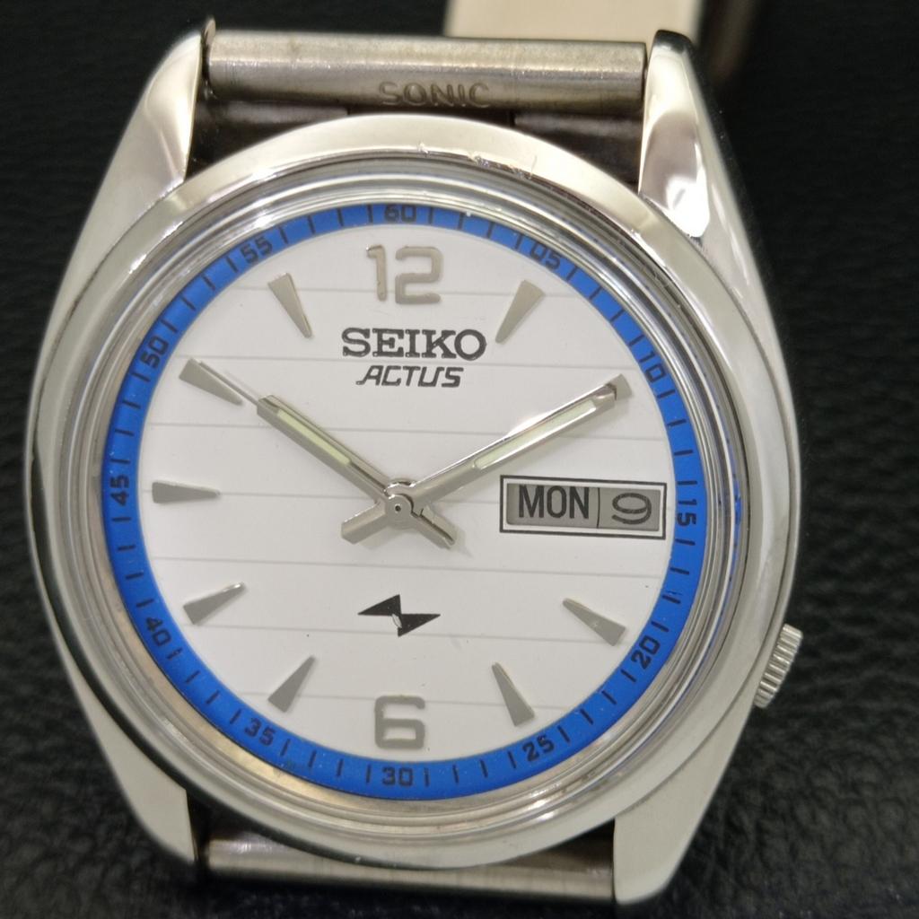 USED VINTAGE SEIKO ACTUS AUTOMATIC 7009A JAPAN MENS WHITE DIAL WATCH a433677-2 R118-a433677