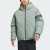 adidas Oryginalna dwustronna casualowa kurtka puchowa z kapturem Unisex Odzież wierzchnia Srebrnoszara Zielona IR7254