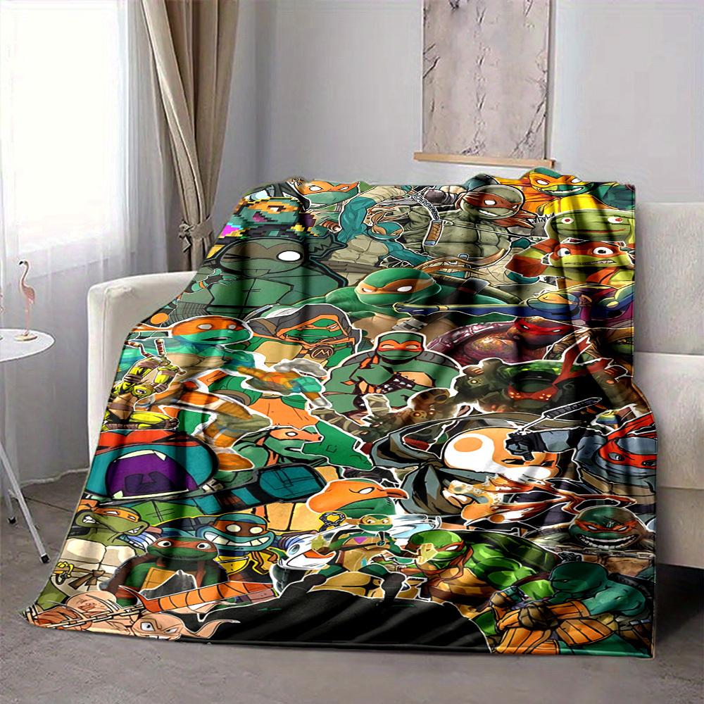 1pc Turtles Flannel Blanket [Cozy Throw Blanket] For Sofa, Bed, Travel, Camping, Livingroom, Office, Couch, Chair, And Bed