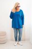 Bluzka Damska Plus Size Z Dekoltem W Łódkę Chabrowa 2Xl/3Xl
