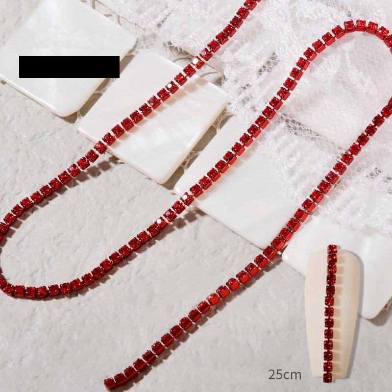 

25 см жемчужная цепочка для ногтей, кристаллы со стразами, 3D блестящие бриллианты, подвески, украшения для маникюра, художественный декор, аксессуары «сделай сам» 11