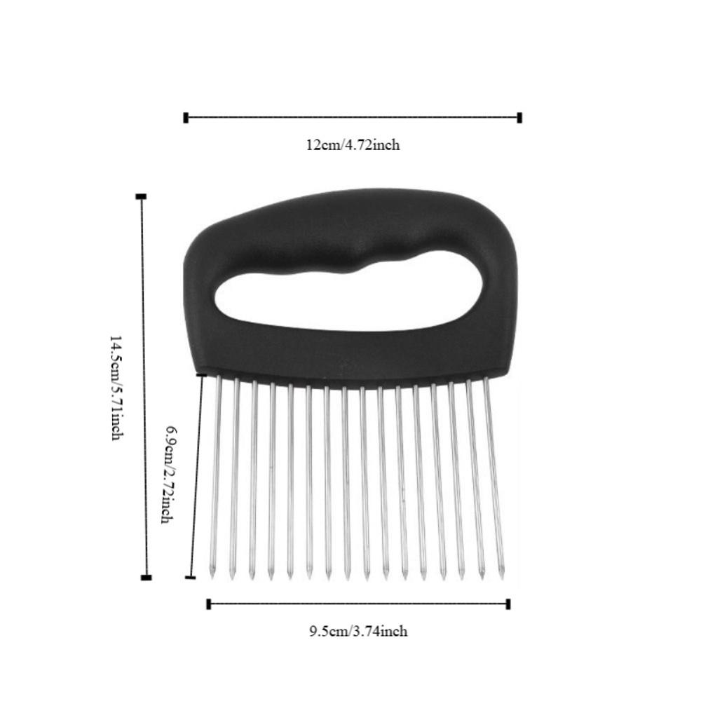 Stainless Steel Needle Onion Cutter Holder Rustproof Non-slip Handle Vegetables Cutting Fork Professional Efficientive