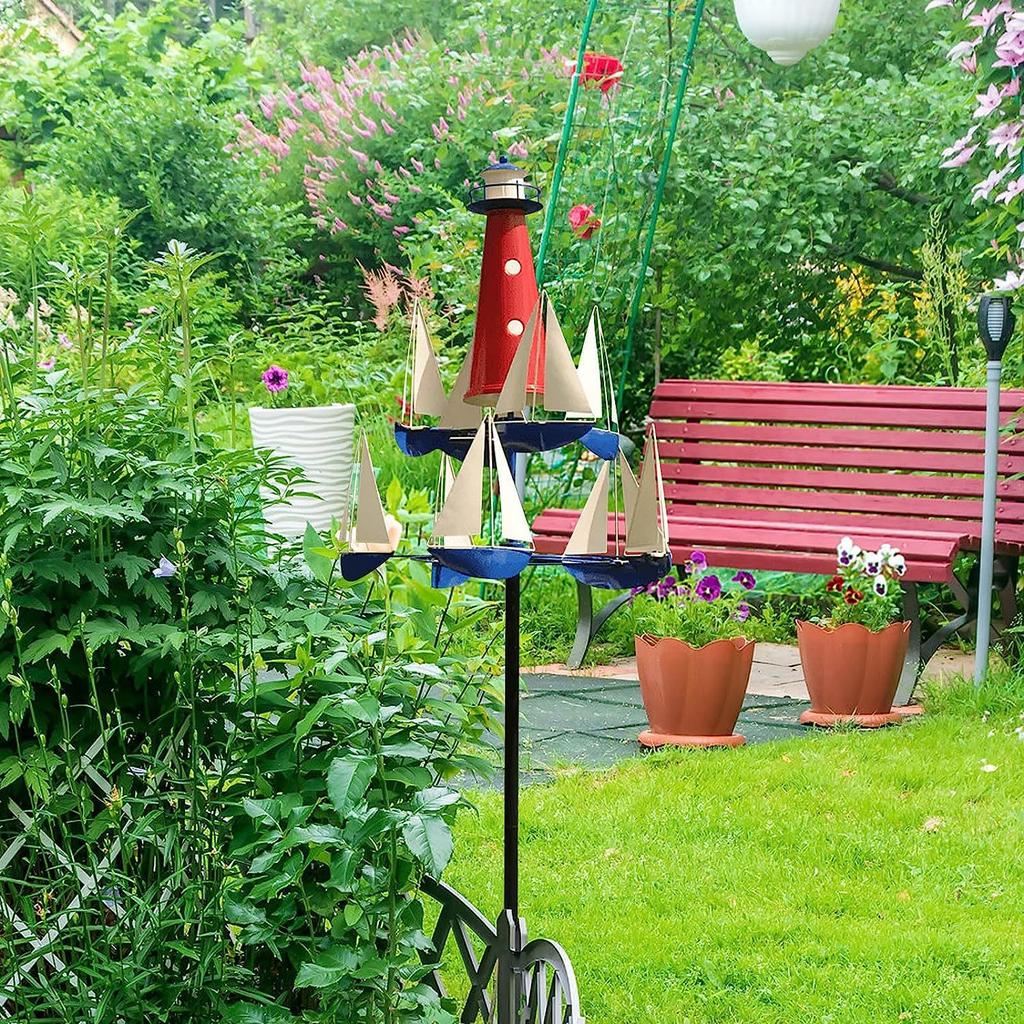 Scultura a Vento Artistica, Mulini a Vento Veliero, Arte Nautico in Metallo Mulini a Vento da Giardino Veleggiatori Rotanti a Vento Decorazione Per Esterno Cortile Giardino Prato