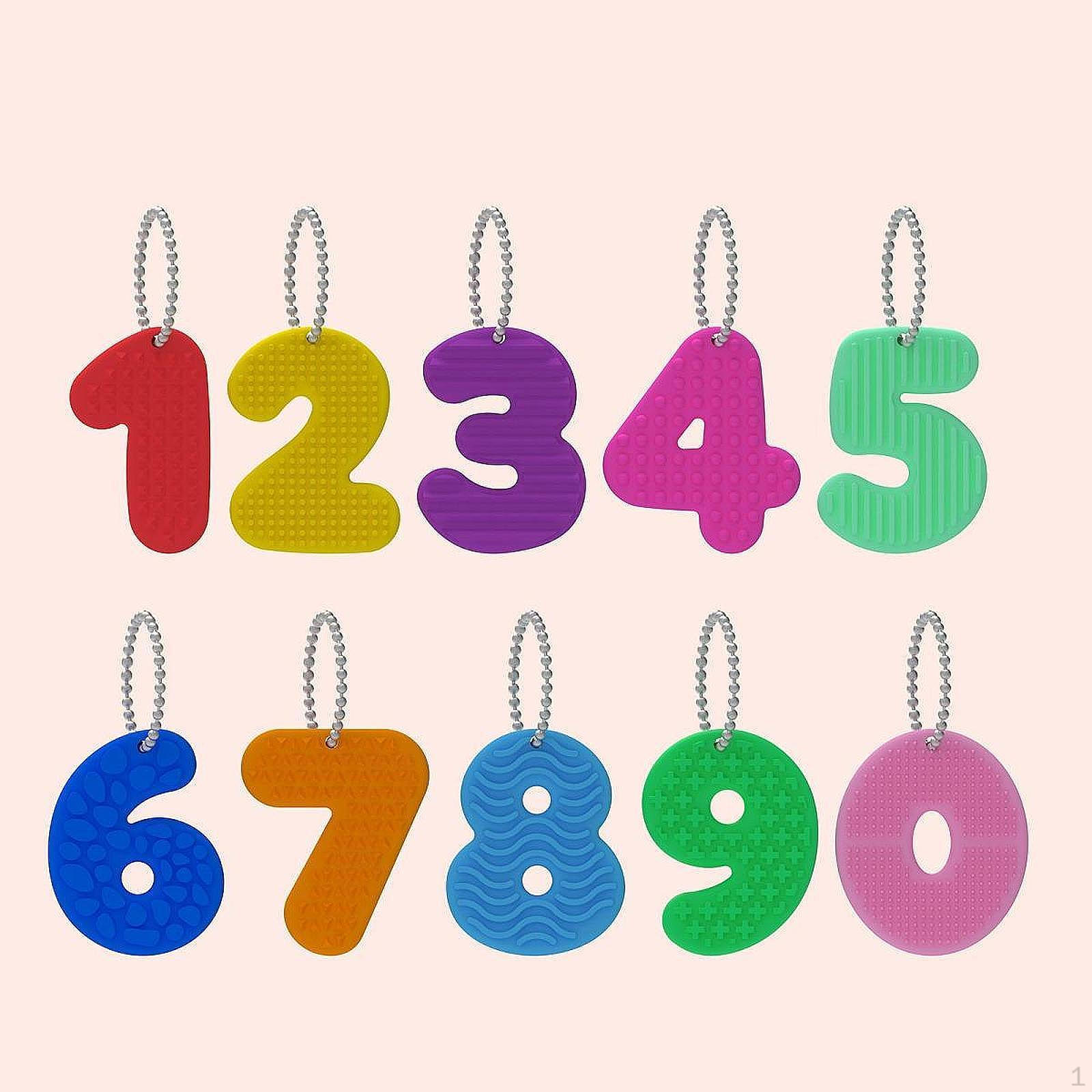 10 шт. Сенсорная игрушка-цифра Текстурированный фиджет Новинка Силиконовый подвеска-мешочек Текстура