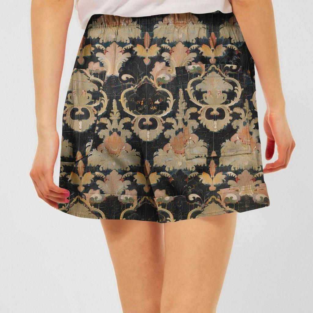 Damen Casual Sommer Elastische Strandshorts Print Casual Shorts