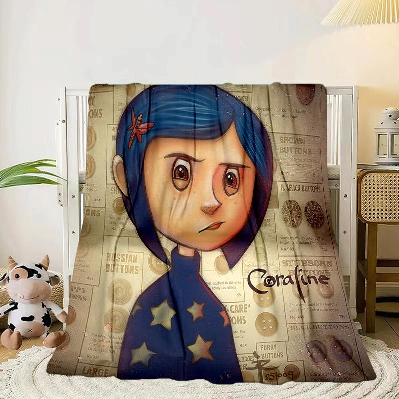 Moonlit Mystery Cora-line Blanket Flannel Blanket for bed, sofa, Camping, Hiking, Picnic Essentials, gift for family Fan gifts