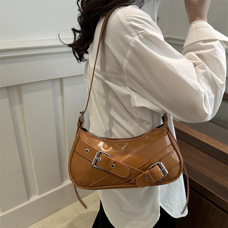 Retro Casual Belt Women's Shoulder Bags Versatile Cool Hot Girls Crossbody Handbags Y2k Simple Female Underarm Bag Purse