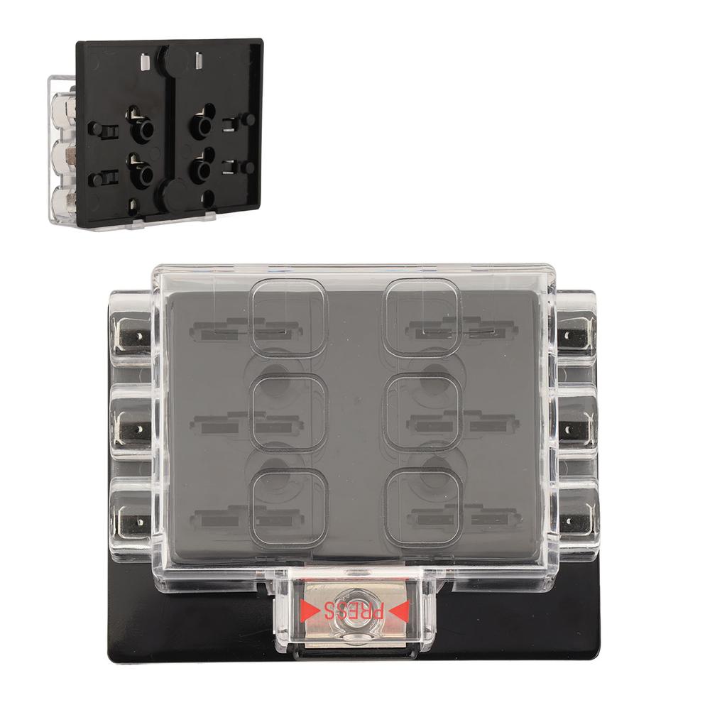 Fuse Block Blade Fuse Box ATC ATO for Boat Marine Vehicle Auto RV Car Traile 12 to 36VDC 6 Way