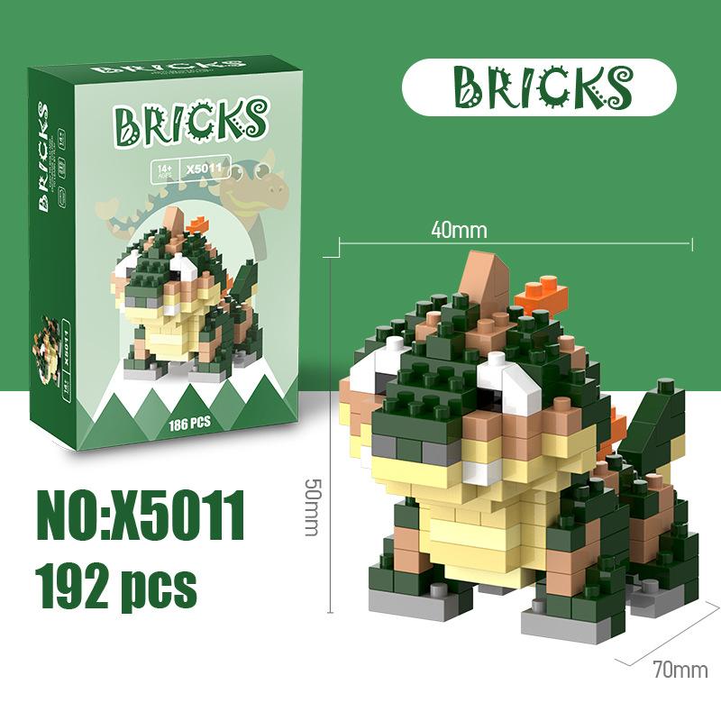 

Jurassic dinosaur micro-grain diamond building block assembly toys children s puzzle handmade gifts No box