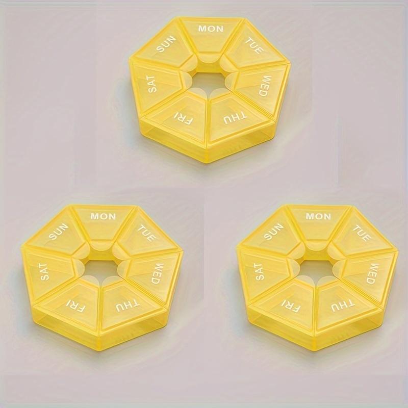 

Convenient 7-Grid Pill Box Organizer with Rainbow Colors, Perfect for Weekly Medication, 3pcs