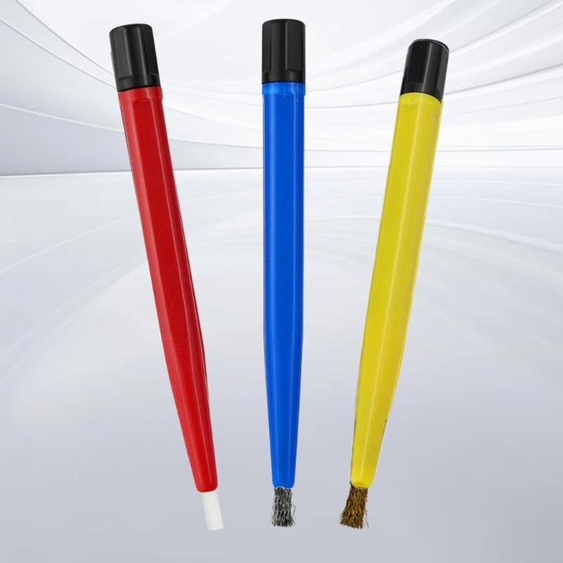 Rust Removal Brush Pen Glass Fiber/Brass/Steel Brush Pen Shape Watch Repair Parts Polishing Cleaning Repair Tool