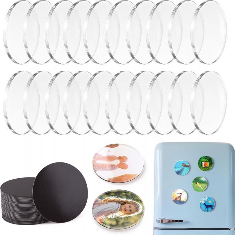 Acrylic DIY Refrigerator Magnet Set with Transparent Magnetic Pieces and Adhesive Backing