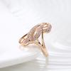 Rose Gold Color Bride Big Rings Fashion Natural Zircon Flowers Accessories High Quality Women Daily Fine Jewelry