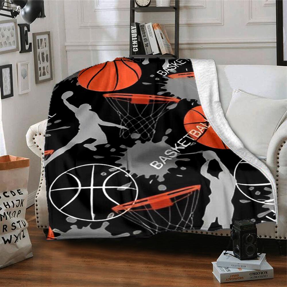 basketball Theme Printed Blanket - Perfect for Couch, Bed, Travel & Outdoor Use | Machine Washable, Cozy & Durable.
