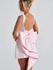 European & American Summer Women's Pearl Bow A-line Backless Dress
