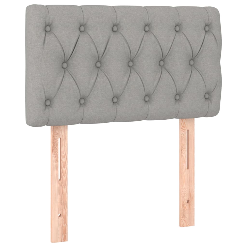 Box Spring Bed with Mattress Light Grey 80 x 200 cm Fabric