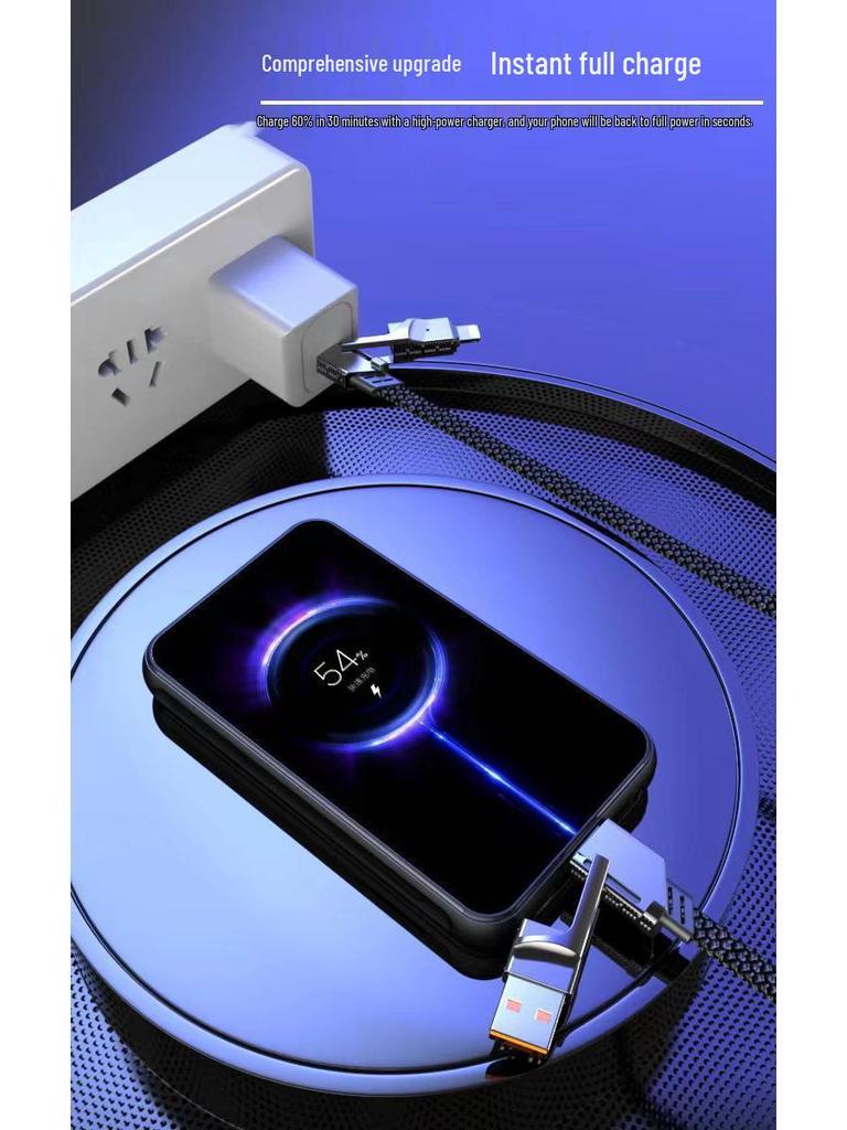 Zinc Alloy Braided 4-in-1 Type-C PD Fast Charging USB Cable