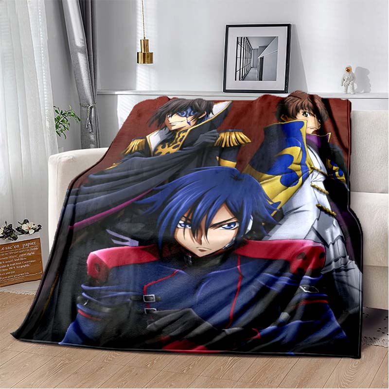 Code Geass Lelouch Anime Portrait Flannel Throw Blanket, Soft Warm Lightweight Blanket for Sofa Bed Home Decor