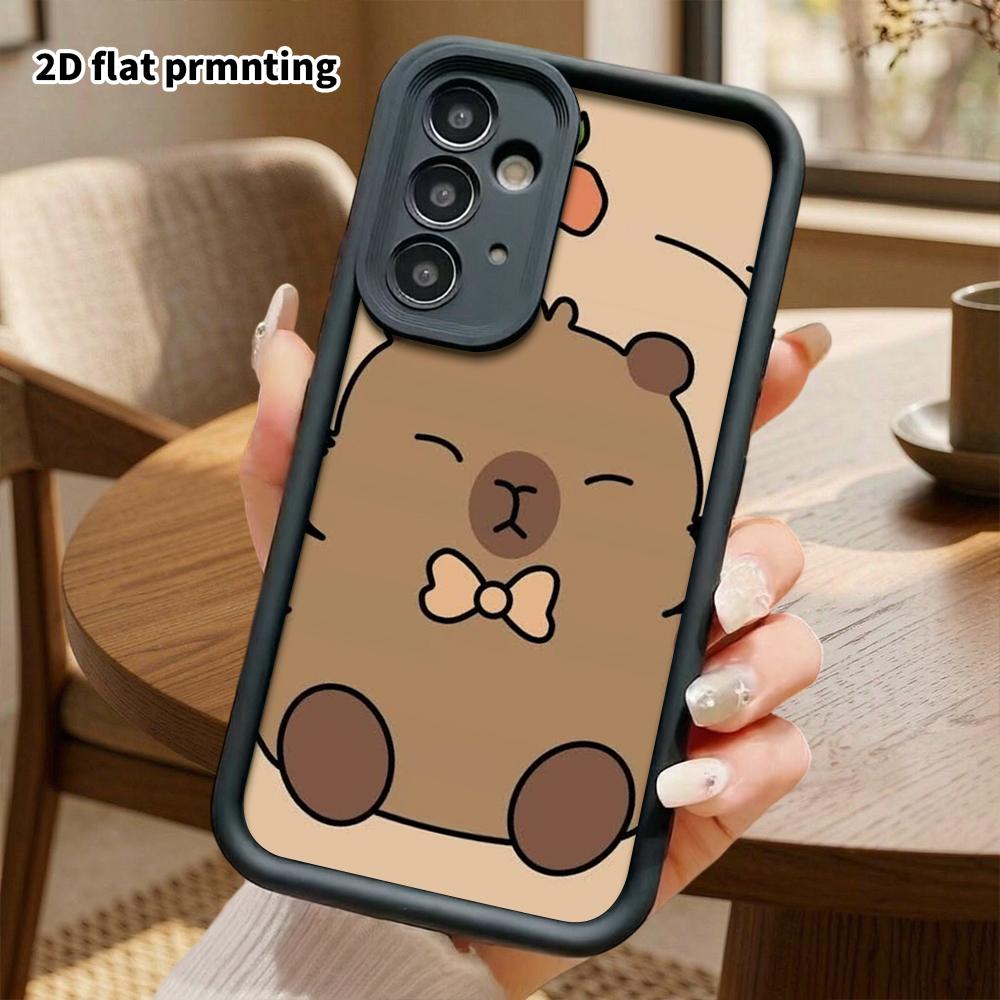 Phone Case: 2D Flat Samsung Galaxy A34 A35 M05 M06 S20 S22 S21 FE Plus 5G Layered Protective Case, Throwing Peach Capybara, Christmas and Halloween Gi
