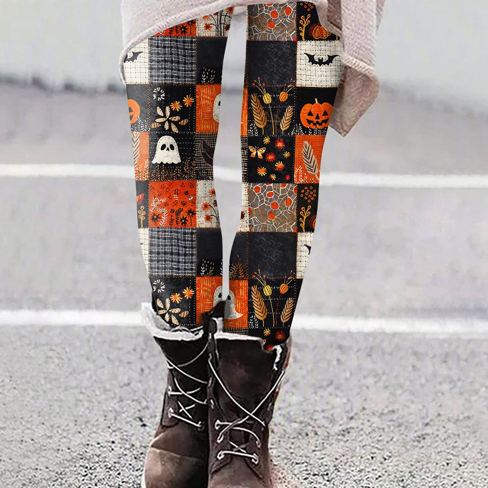 

Женские повседневные уличные брюки с рисунком Хэллоуина, облегающие эластичные укороченные брюки для йоги XXL шафрановый