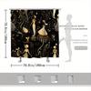 Art Nouveau Golden Figures Shower Curtain - Elegant Women In Ornate Dresses, Abstract Design, 70.8x70.8", 12 Hooks, Polyester