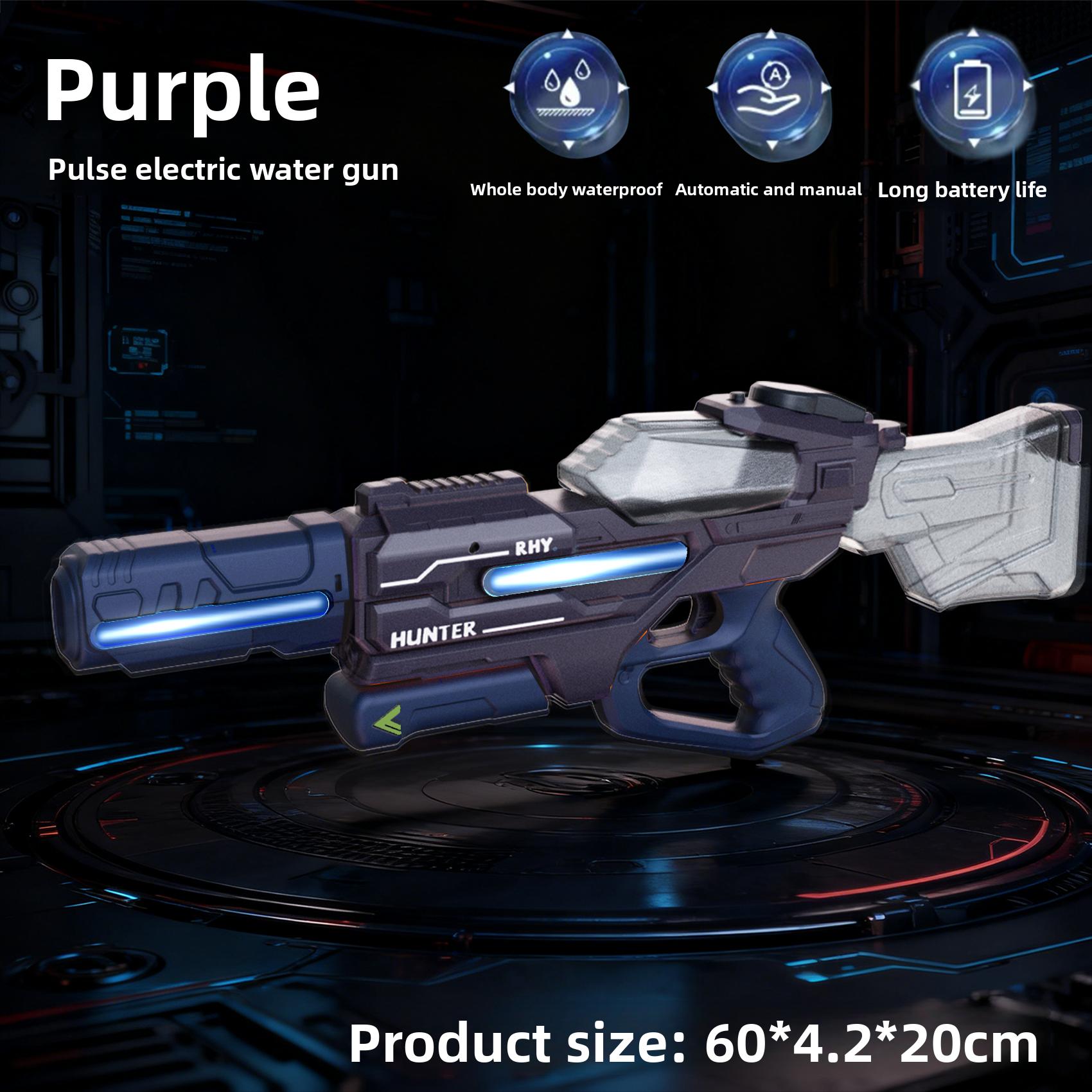 Electric Water Gun Pulse Continuous Firing Watergun Integrated Manual And Automatic Water Gun Large Capacity Squirt Gun Pool Plaything