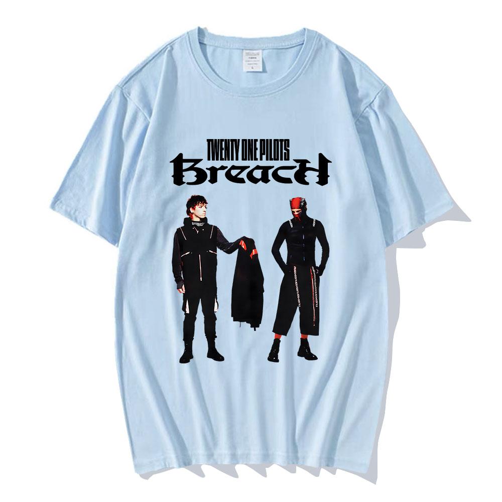 BREACH T-SHIRT Twenty One Pilots Band Graphic Tshirts Summer Cotton Hip Hop Unisex Streetwear Short Sleeve Male T Shirt Print Tee