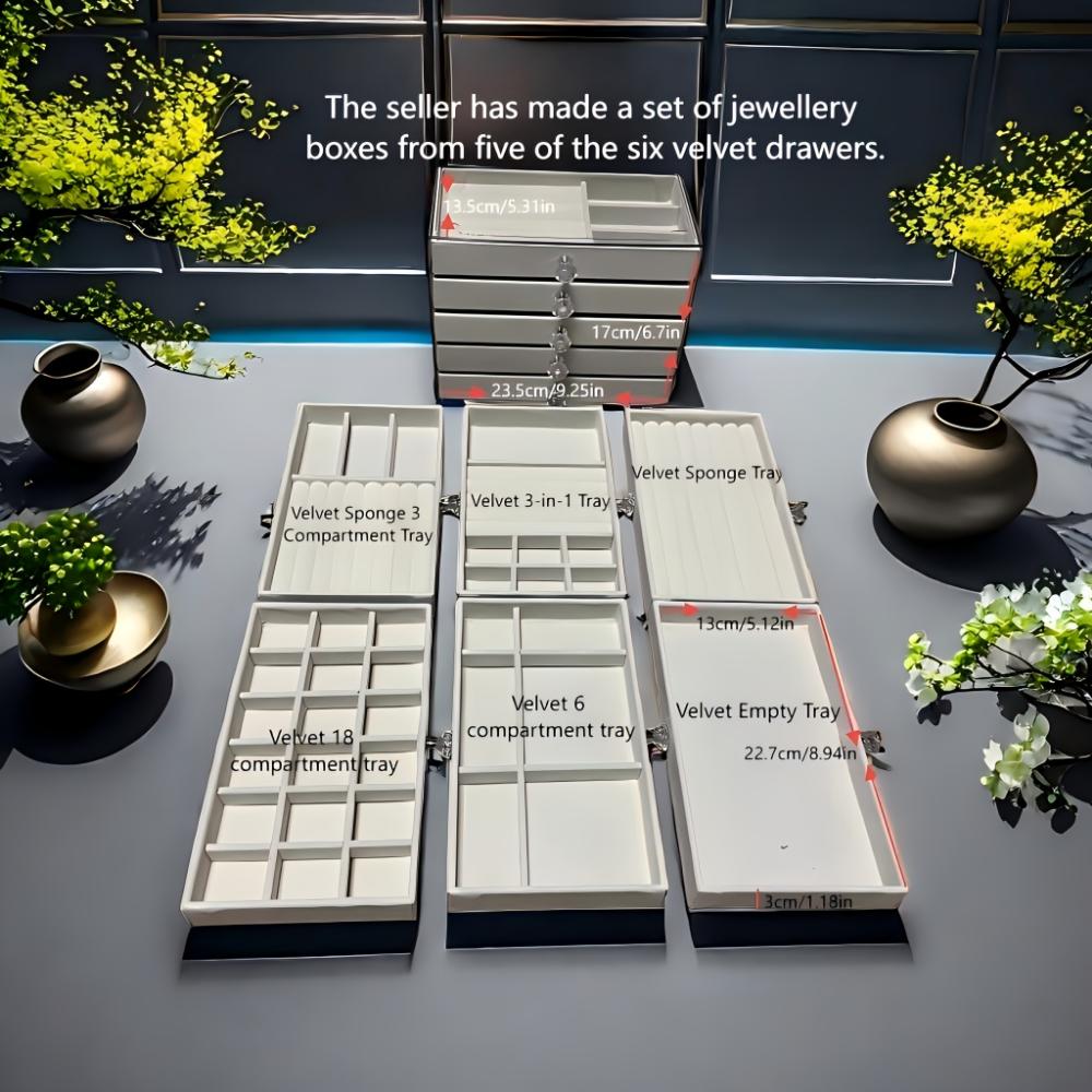 Mehrschichtige Schmuckschatulle aus Flanell mit Schublade, Ohrstecker, Armband, Aufbewahrungsregal, Schmuckschatulle, geeignet für Ehefrauen, Weihnachtsgeschenke, Ostern, Valentinstag