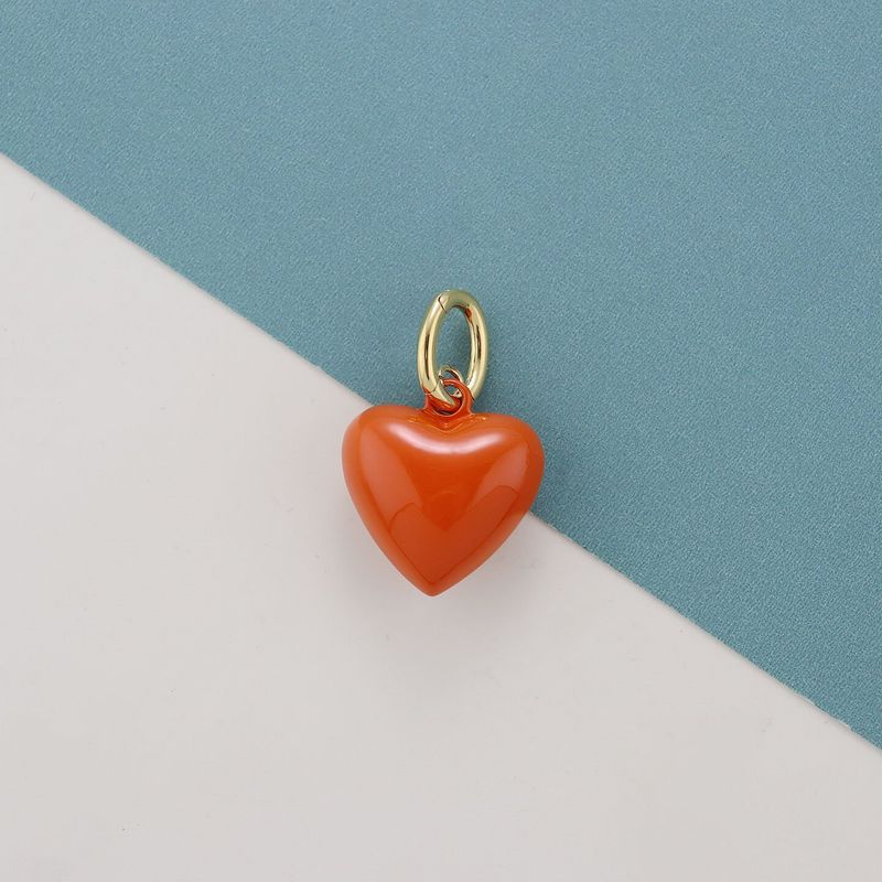 Colorful Hearts American Niche Ra Enamel Heart Moon Pendant Necklace for Women, Versatile and Fashionable