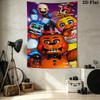 Horror Night Bears Wall Tapestry Aesthetic Wall Hanging Printed Fabric Blanket Decorative Tapestries for Bedroom Living Room Home Decor
