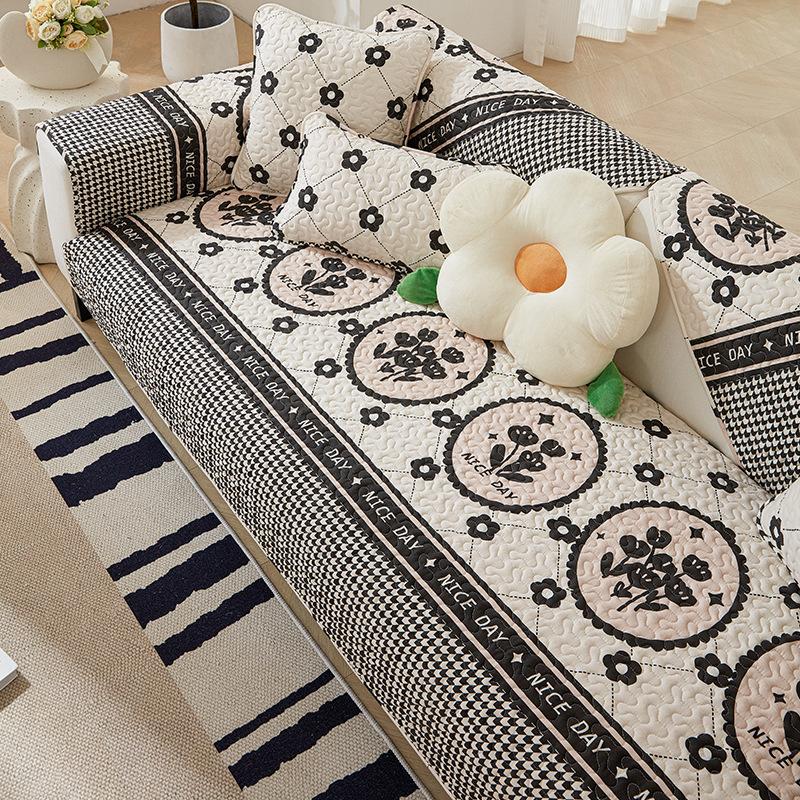 Qulited Cotton Sofa Cover Modern Floral Printed Sofa Cover Towels Anti-slip Couch Cover Pattern Design Quilting Sofa Covers