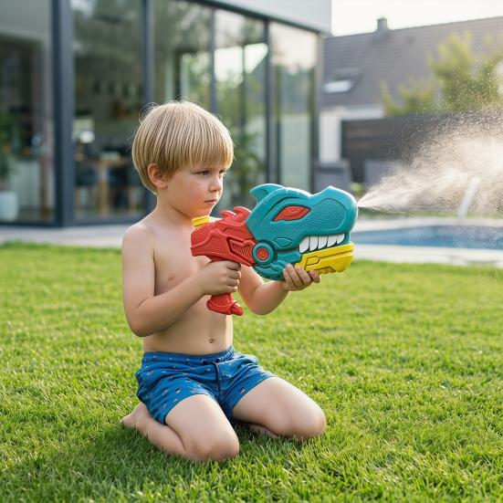 Dinosaur Shape Water Soaker, Kids Outdoor Water Toys, Long Range Water Shooter, Pull-Out Water Fighting Toy for Summer Outdoor Pool Beach