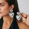 Design Metal Pleated Lace Love Earrings Geometric Irregular Petal Earrings
