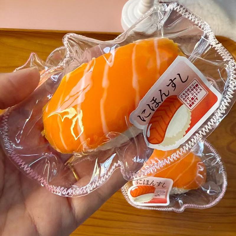 Simulation Salmon Sushi Squeeze Toy - Stress Relief Slow Rebound Squishy Toy