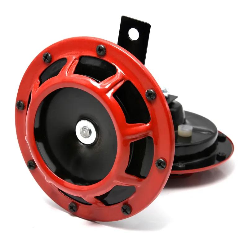 2PCS Car Super Loud Horns Red/Black Car Motorcycle Electric Blast Tone Air Horn Kit 12V 115DB Horn Speaker Horns Universal